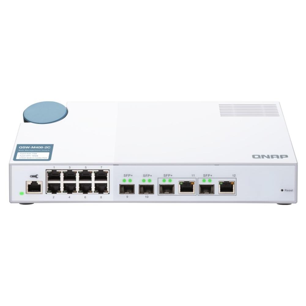 QNAP - QSW-M408-2C switch Gestionado L2 10G Ethernet (100/1000/10000) Blanco