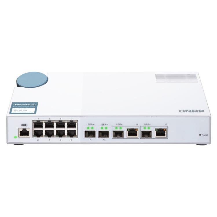 QNAP - QSW-M408-2C switch Gestionado L2 10G Ethernet (100/1000/10000) Blanco