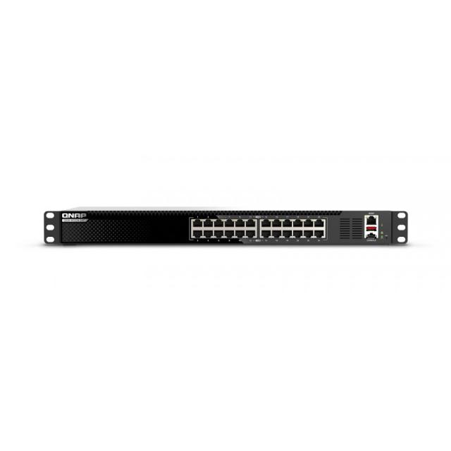 QNAP - QSW-M3224-24T switch Gestionado L3 10G Ethernet (100/1000/10000) 1U Negro, Plata