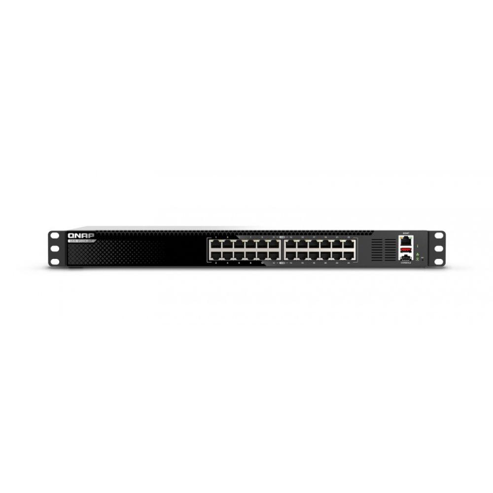 QNAP - QSW-M3224-24T switch Gestionado L3 10G Ethernet (100/1000/10000) 1U Negro, Plata