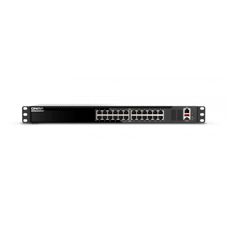QNAP - QSW-M3224-24T switch Gestionado L3 10G Ethernet (100/1000/10000) 1U Negro, Plata