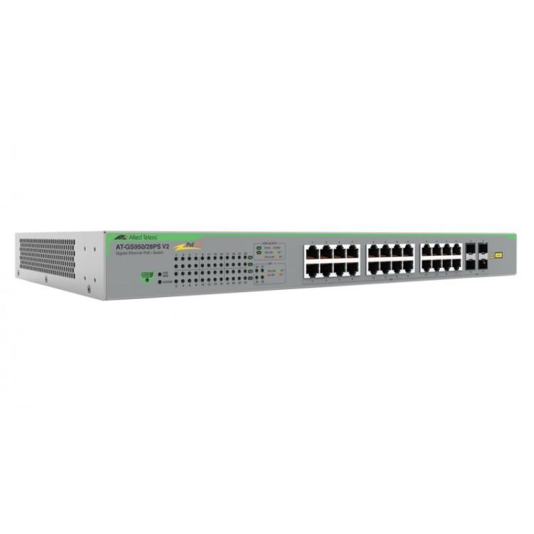 Allied Telesis - AT-GS950/28PSV2-50 switch No administrado Gigabit Ethernet (10/100/1000) Energía sobre Ethernet (PoE) Gris