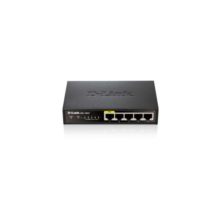 D-Link - DES-1005P No administrado Fast Ethernet (10/100) Energía sobre Ethernet (PoE) Negro