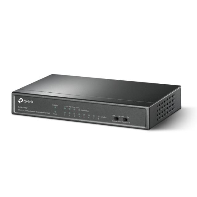 TP-Link - TL-SF1008LP switch No administrado Fast Ethernet (10/100) Energía sobre Ethernet (PoE) Negro