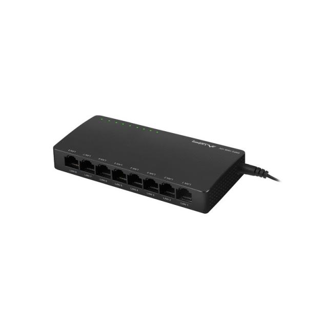 Lanberg - DSP2-1008-12V switch No administrado Gigabit Ethernet (10/100/1000) Negro