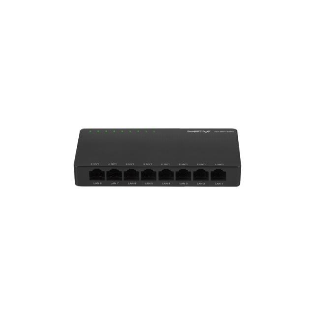 Lanberg - DSP2-1008-12V switch No administrado Gigabit Ethernet (10/100/1000) Negro