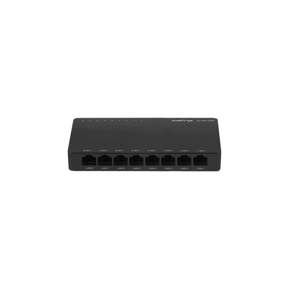 Lanberg - DSP2-1008-12V switch No administrado Gigabit Ethernet (10/100/1000) Negro