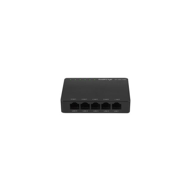 Lanberg - DSP2-1005-12V switch No administrado Gigabit Ethernet (10/100/1000) Negro