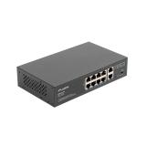 Lanberg - RSFE-8P-2GE-120 switch No administrado Gigabit Ethernet (10/100/1000) Energía sobre Ethernet (PoE) 1U Negro