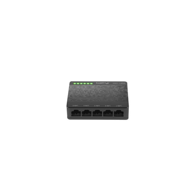Lanberg - DSP1-1005 switch No administrado Gigabit Ethernet (10/100/1000) Negro, Gris
