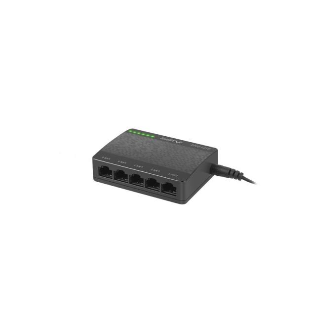 Lanberg - DSP1-0105 switch No administrado Fast Ethernet (10/100) Negro