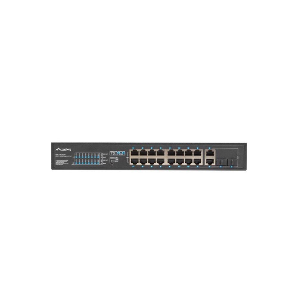 Lanberg - RSFE-16P-2C-250 switch No administrado Gigabit Ethernet (10/100/1000) Energía sobre Ethernet (PoE) 1U Negro