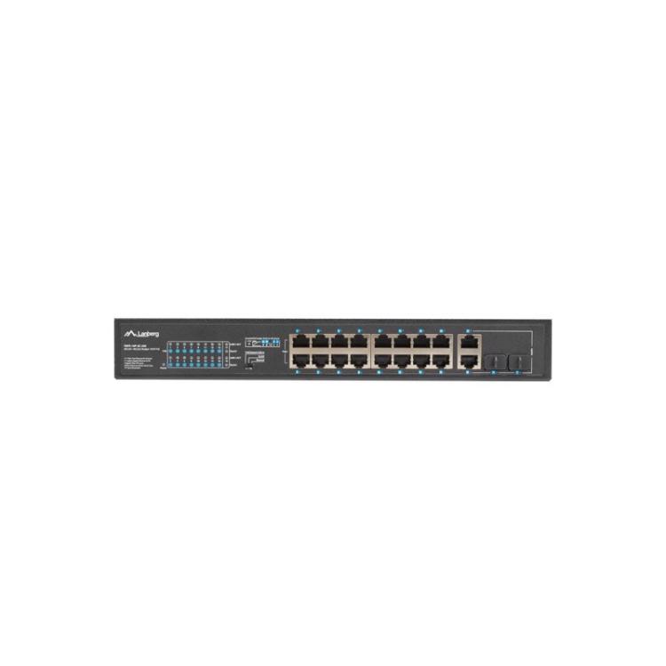 Lanberg - RSFE-16P-2C-250 switch No administrado Gigabit Ethernet (10/100/1000) Energía sobre Ethernet (PoE) 1U Negro