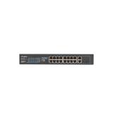 Lanberg - RSFE-16P-2C-250 switch No administrado Gigabit Ethernet (10/100/1000) Energía sobre Ethernet (PoE) 1U Negro