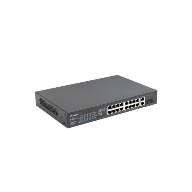 Lanberg - RSFE-16P-2C-250 switch No administrado Gigabit Ethernet (10/100/1000) Energía sobre Ethernet (PoE) 1U Negro