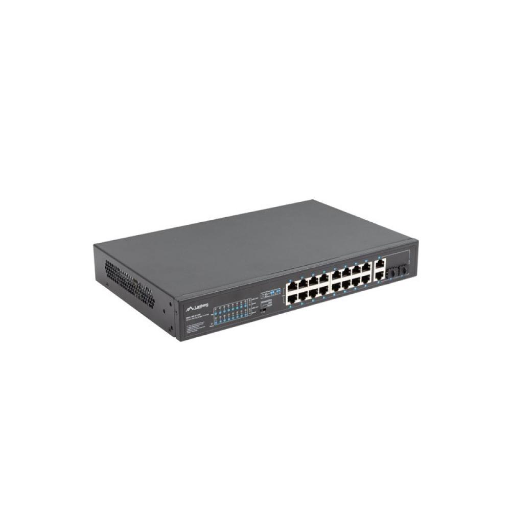 Lanberg - RSFE-16P-2C-250 switch No administrado Gigabit Ethernet (10/100/1000) Energía sobre Ethernet (PoE) 1U Negro