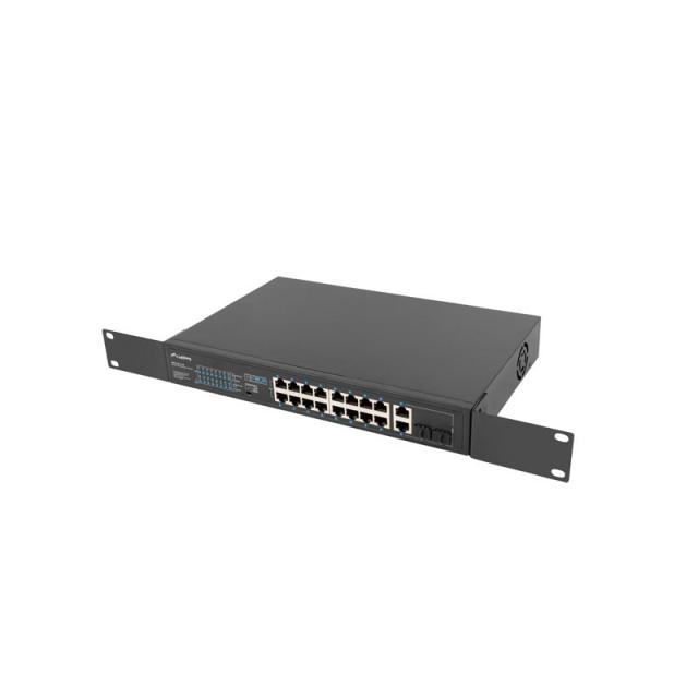 Lanberg - RSFE-16P-2C-250 switch No administrado Gigabit Ethernet (10/100/1000) Energía sobre Ethernet (PoE) 1U Negro