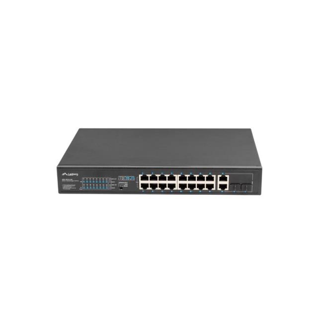 Lanberg - RSFE-16P-2C-250 switch No administrado Gigabit Ethernet (10/100/1000) Energía sobre Ethernet (PoE) 1U Negro