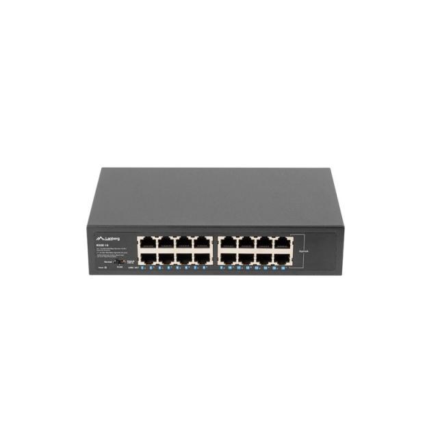 Lanberg - RSGE-16 switch No administrado Gigabit Ethernet (10/100/1000) 1U Negro