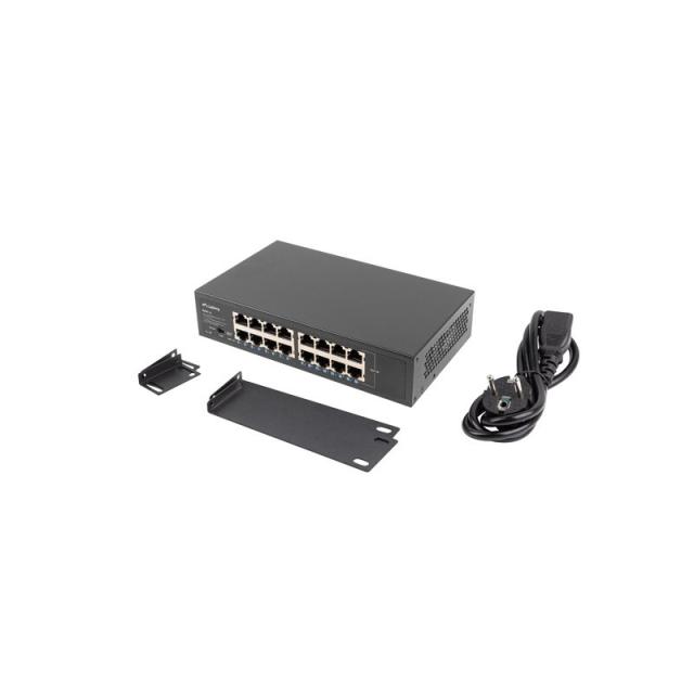 Lanberg - RSGE-16 switch No administrado Gigabit Ethernet (10/100/1000) 1U Negro