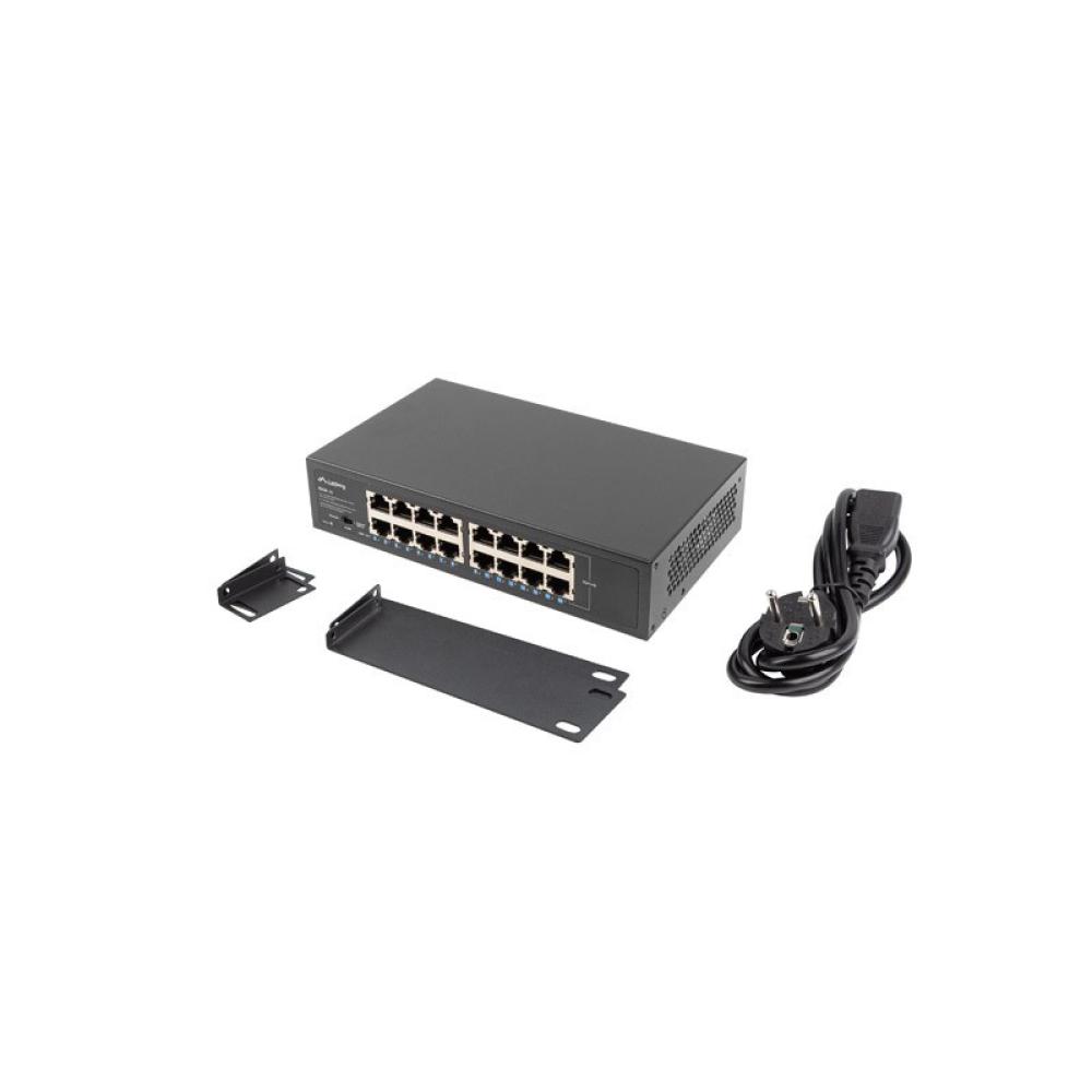 Lanberg - RSGE-16 switch No administrado Gigabit Ethernet (10/100/1000) 1U Negro