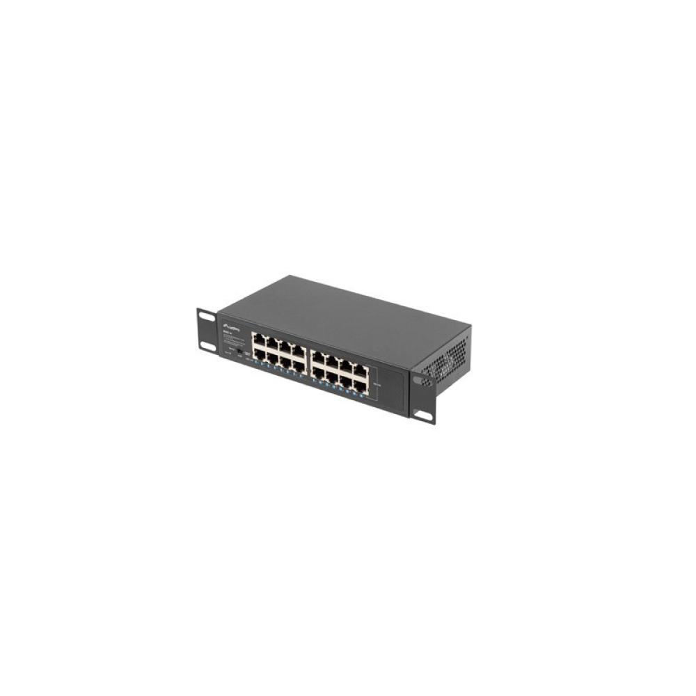 Lanberg - RSGE-16 switch No administrado Gigabit Ethernet (10/100/1000) 1U Negro