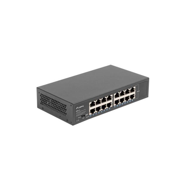 Lanberg - RSGE-16 switch No administrado Gigabit Ethernet (10/100/1000) 1U Negro