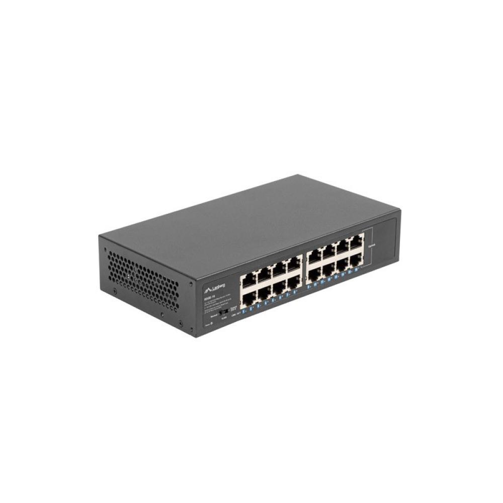 Lanberg - RSGE-16 switch No administrado Gigabit Ethernet (10/100/1000) 1U Negro
