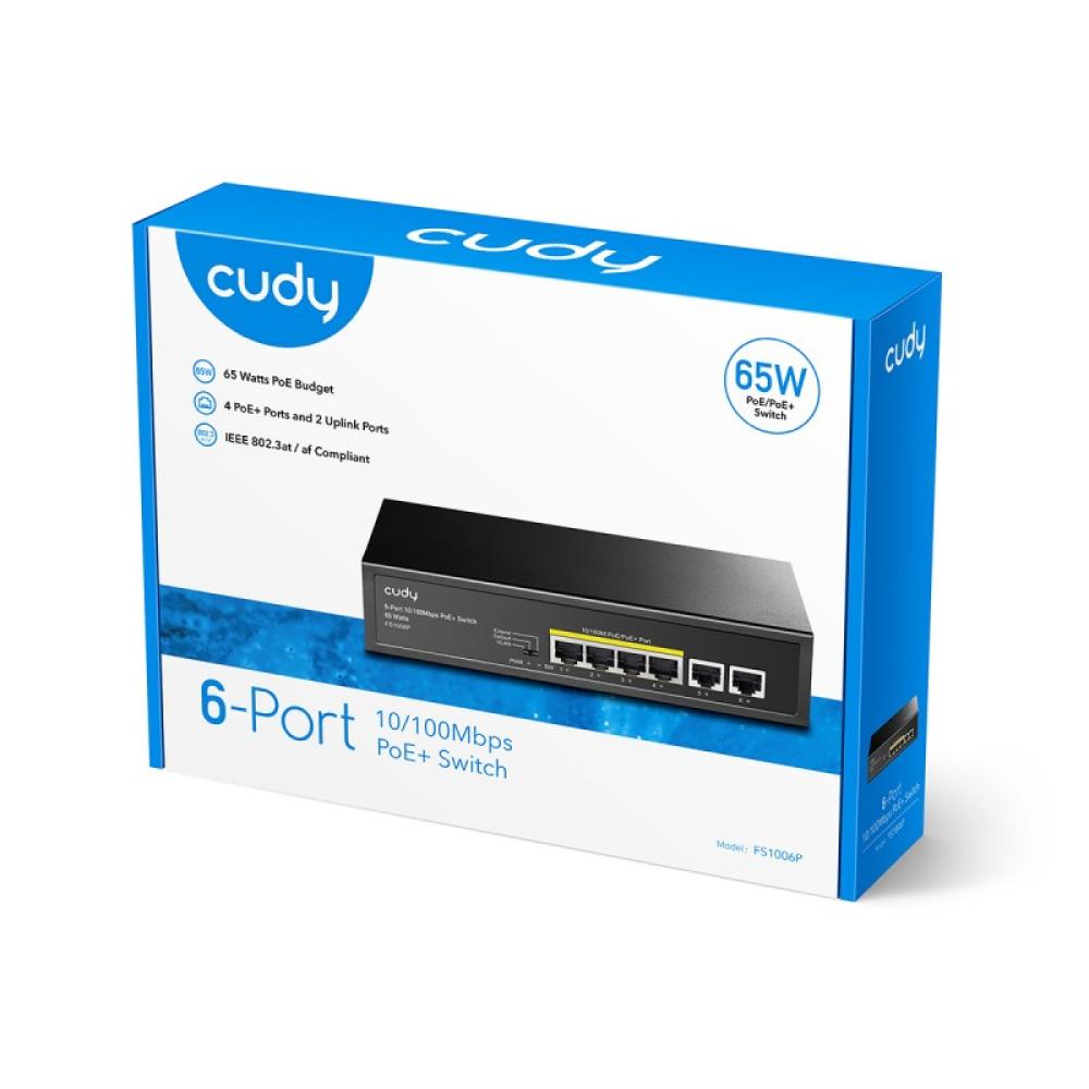 Cudy - FS1006P switch Fast Ethernet (10/100) Energía sobre Ethernet (PoE) Negro