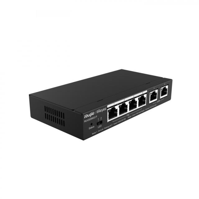 Ruijie Networks - RG-ES206GC-P switch Gigabit Ethernet (10/100/1000) Energía sobre Ethernet (PoE) Negro