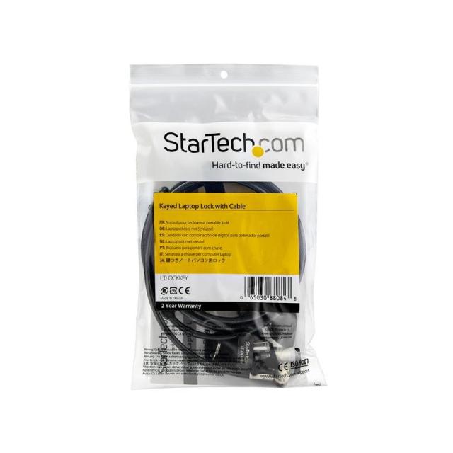 StarTech.com - Candado con Cable para Portátil - con Traba de Ranura (Tipo K) - con Llave