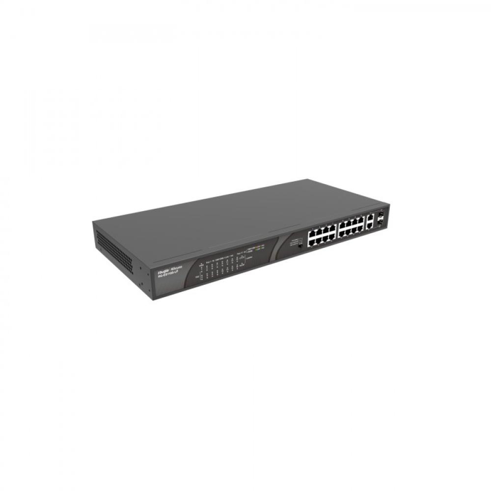Ruijie Networks - RG-ES118S-LP switch No administrado Fast Ethernet (10/100) Energía sobre Ethernet (PoE) Negro