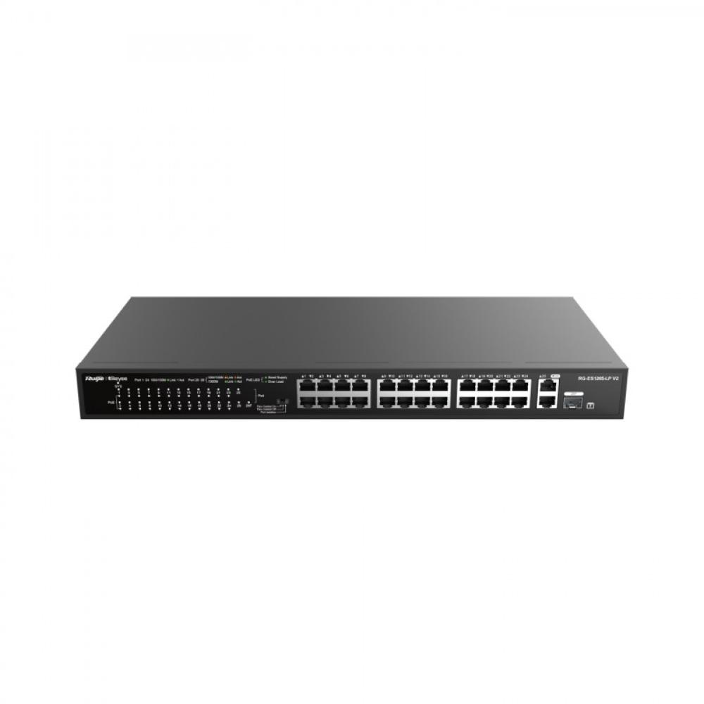 Ruijie Networks - RG-ES126S-LP V2 switch No administrado Fast Ethernet (10/100) Energía sobre Ethernet (PoE) Negro