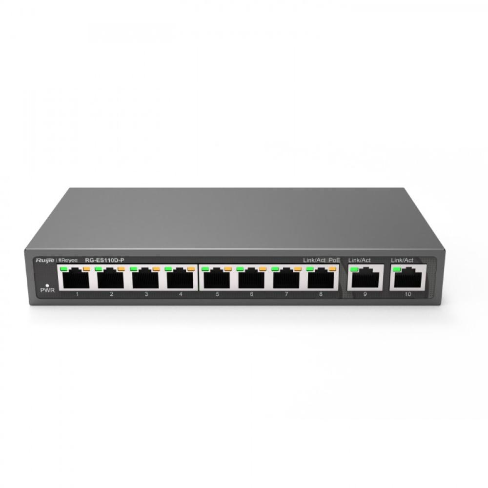 Ruijie Networks - RG-ES110D-P switch No administrado Fast Ethernet (10/100) Energía sobre Ethernet (PoE) Negro