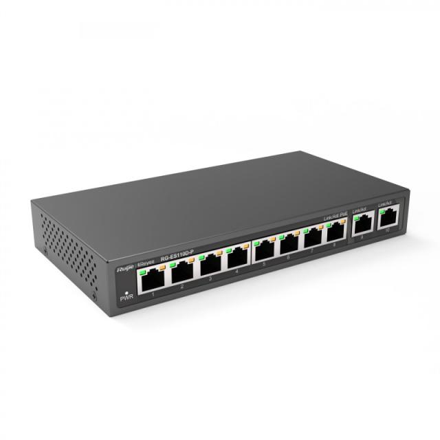 Ruijie Networks - RG-ES110D-P switch No administrado Fast Ethernet (10/100) Energía sobre Ethernet (PoE) Negro
