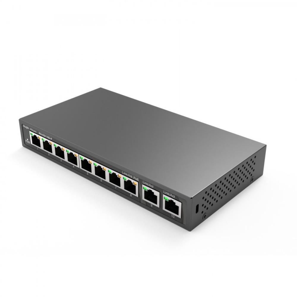 Ruijie Networks - RG-ES110D-P switch No administrado Fast Ethernet (10/100) Energía sobre Ethernet (PoE) Negro