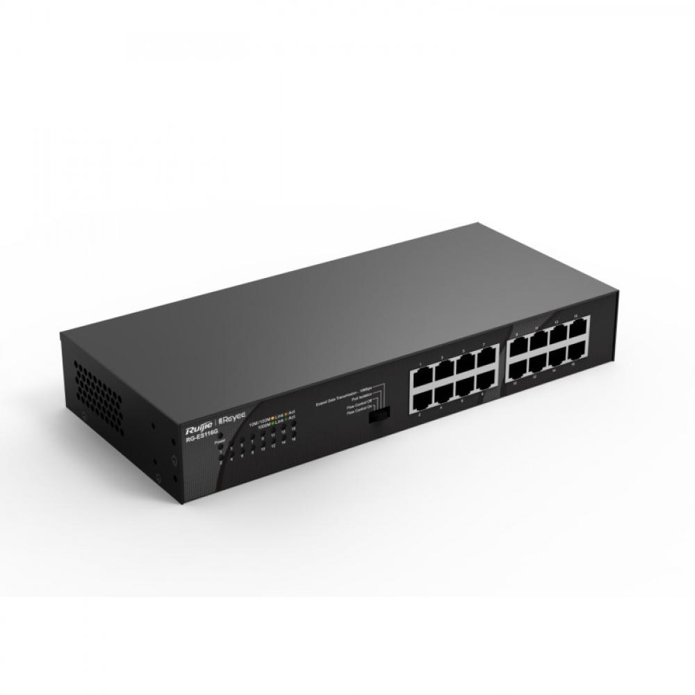 Ruijie Networks - RG-ES116G switch No administrado Gigabit Ethernet (10/100/1000) Negro