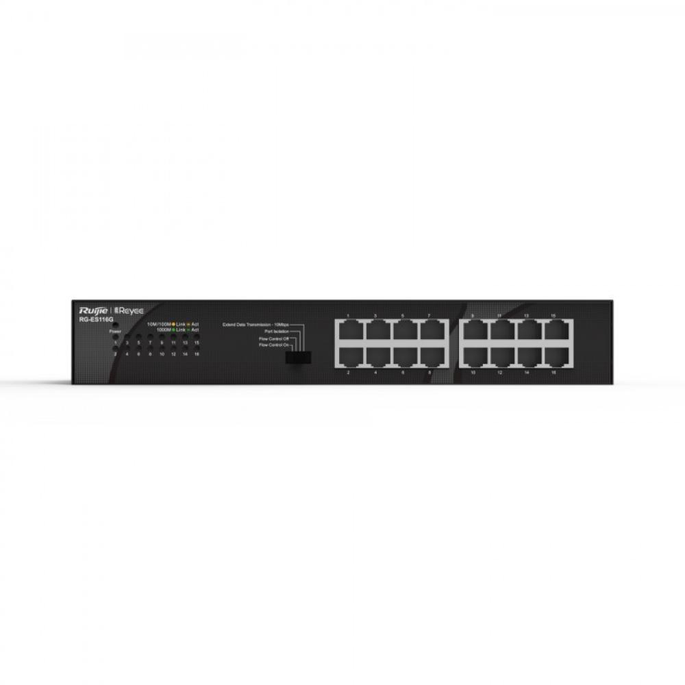 Ruijie Networks - RG-ES116G switch No administrado Gigabit Ethernet (10/100/1000) Negro