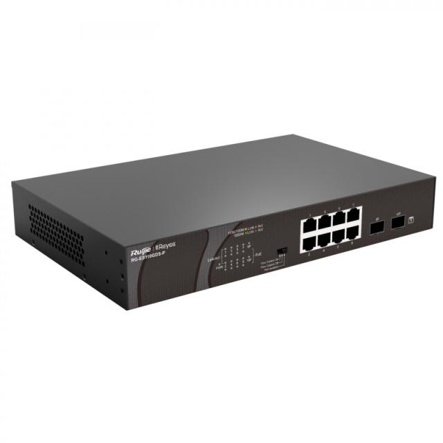 Ruijie Networks - RG-ES110GDS-P switch No administrado Gigabit Ethernet (10/100/1000) Energía sobre Ethernet (PoE) Negro