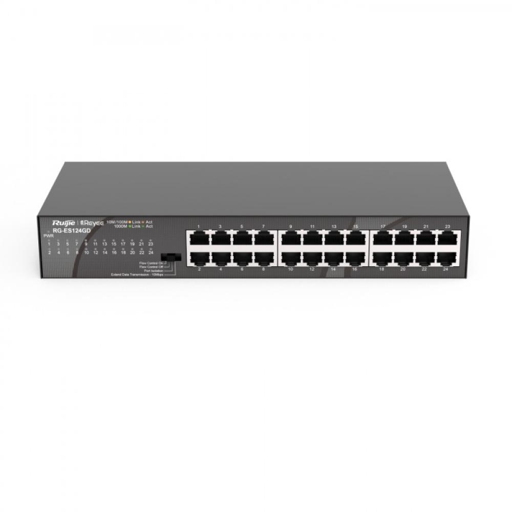 Ruijie Networks - RG-ES124GD switch No administrado Gigabit Ethernet (10/100/1000) Negro