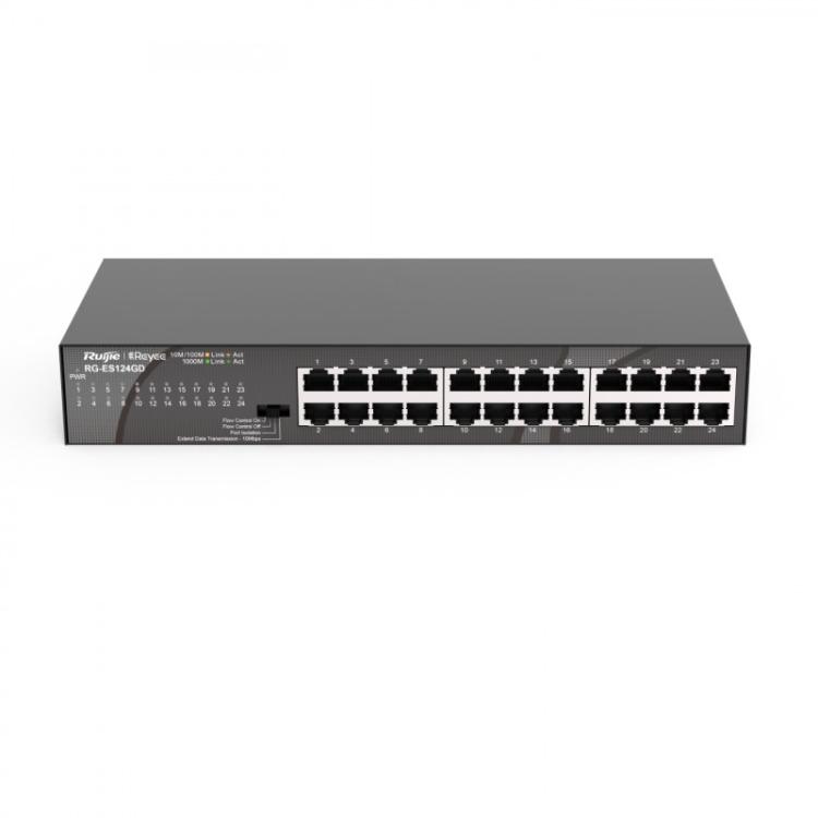 Ruijie Networks - RG-ES124GD switch No administrado Gigabit Ethernet (10/100/1000) Negro