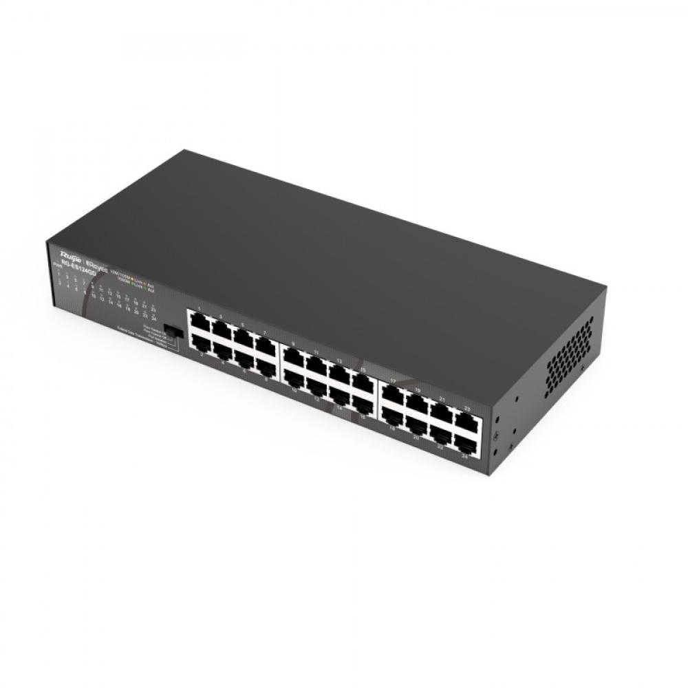 Ruijie Networks - RG-ES124GD switch No administrado Gigabit Ethernet (10/100/1000) Negro