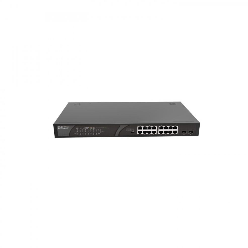Ruijie Networks - RG-ES118GS-P switch No administrado Gigabit Ethernet (10/100/1000) Energía sobre Ethernet (PoE) Negro