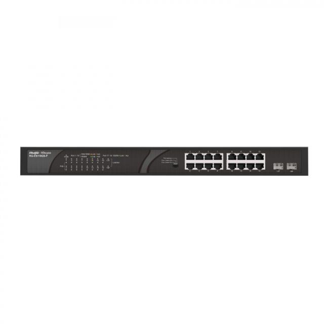 Ruijie Networks - RG-ES118GS-P switch No administrado Gigabit Ethernet (10/100/1000) Energía sobre Ethernet (PoE) Negro