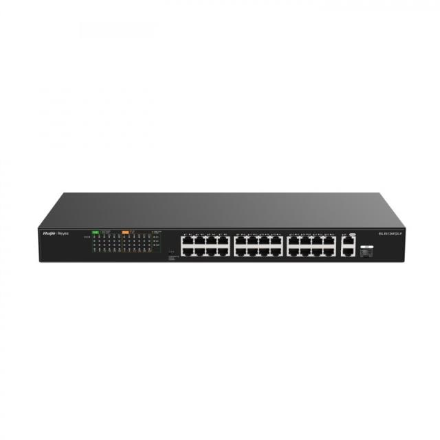 Ruijie Networks - RG-ES126FGS-P switch No administrado L2 Gigabit Ethernet (10/100/1000) Energía sobre Ethernet (PoE) Negro