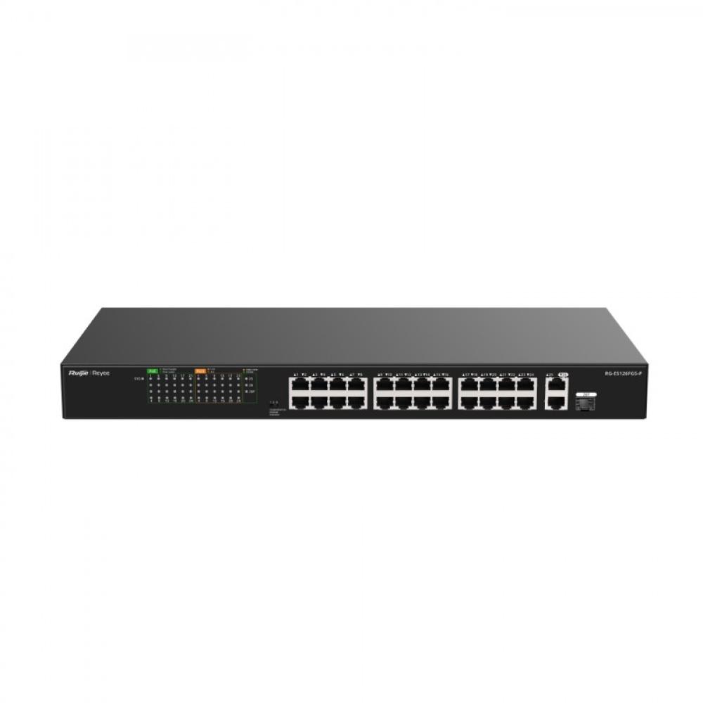 Ruijie Networks - RG-ES126FGS-P switch No administrado L2 Gigabit Ethernet (10/100/1000) Energía sobre Ethernet (PoE) Negro