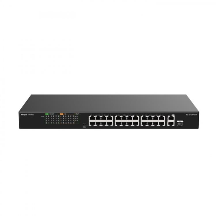 Ruijie Networks - RG-ES126FGS-P switch No administrado L2 Gigabit Ethernet (10/100/1000) Energía sobre Ethernet (PoE) Negro