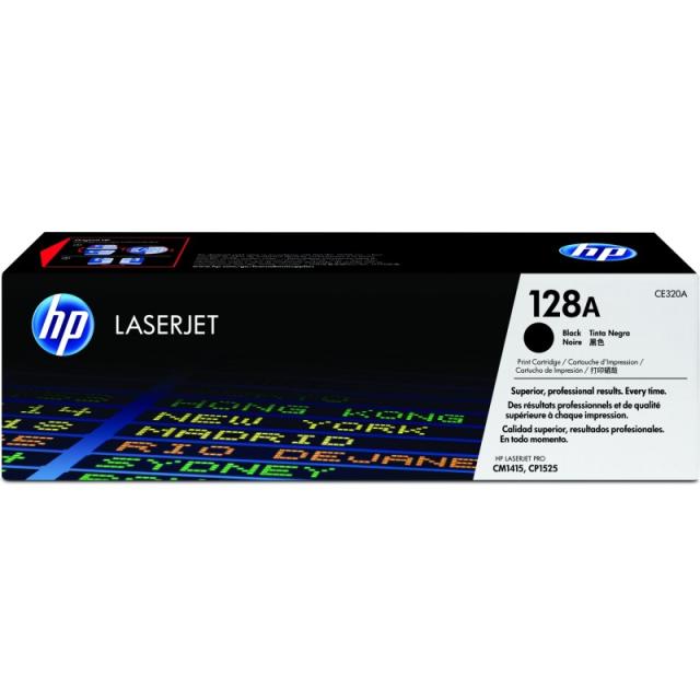 HP - Cartucho de tóner original LaserJet 128A negro