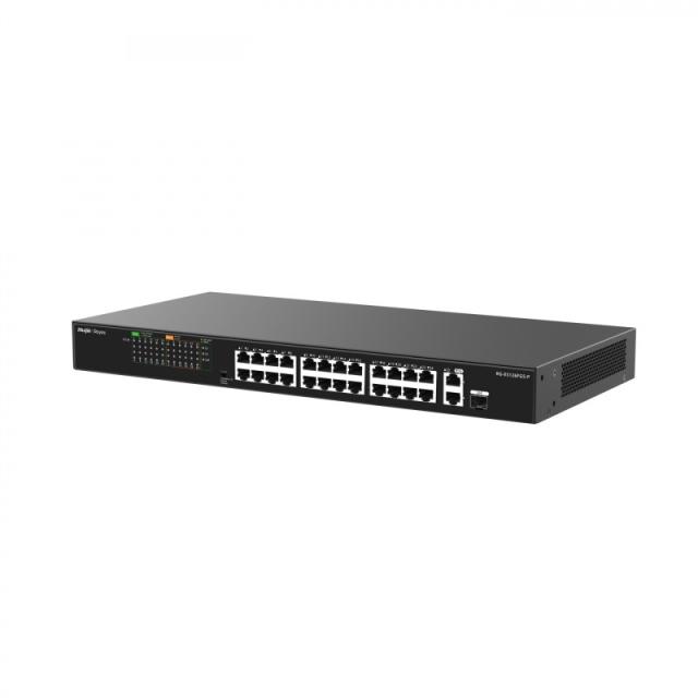 Ruijie Networks - RG-ES126FGS-P switch No administrado L2 Gigabit Ethernet (10/100/1000) Energía sobre Ethernet (PoE) Negro