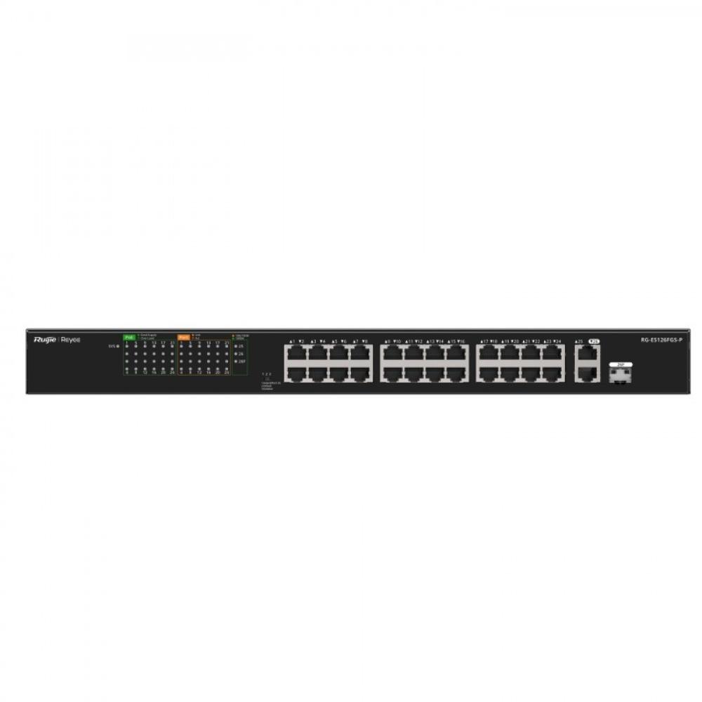 Ruijie Networks - RG-ES126FGS-P switch No administrado L2 Gigabit Ethernet (10/100/1000) Energía sobre Ethernet (PoE) Negro